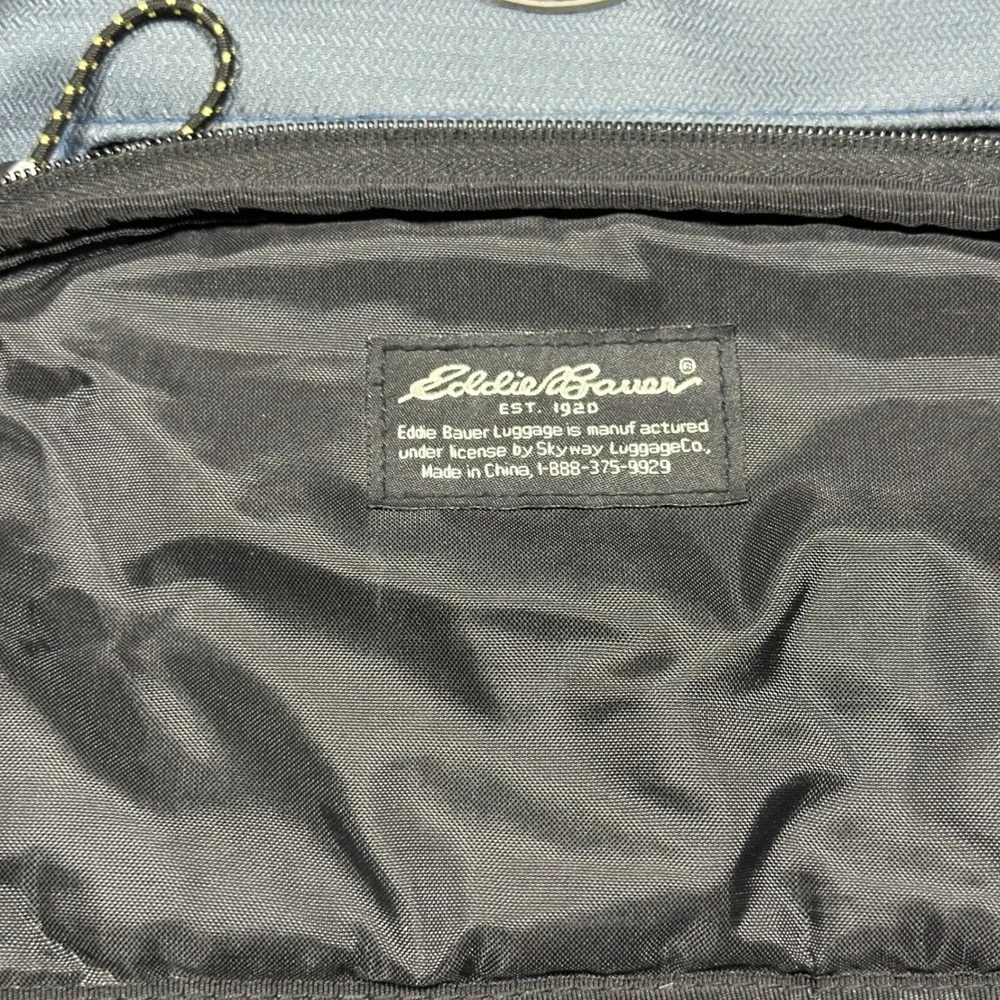 Eddie Bauer Blue Black Ripstop Hiking Backpack Daypack Padded Mesh Back Straps